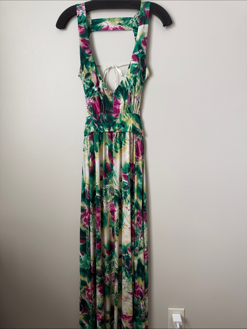 Arden B Green, Pink & Cream Floral Maxi Dress